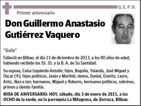 GUTIERREZ VAQUERO,GUILLERMO ANASTASIO