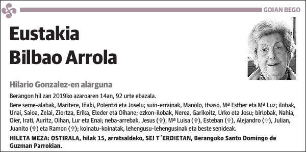Eustakia Bilbao Arrola