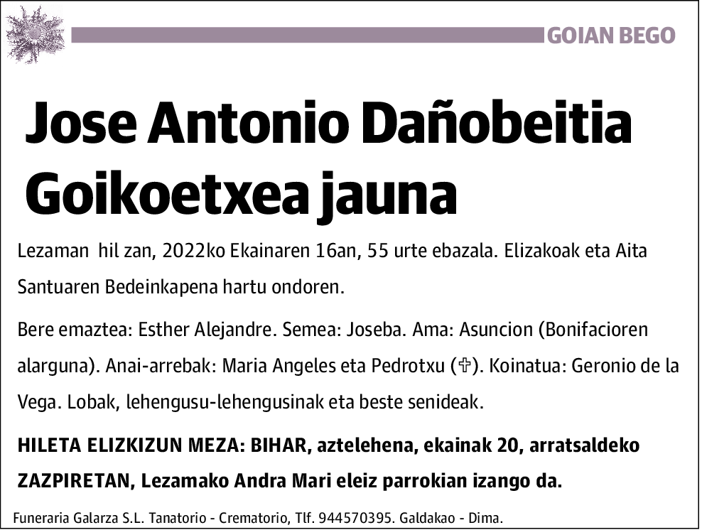 Jose Antonio Dañobeitia Goicoechea