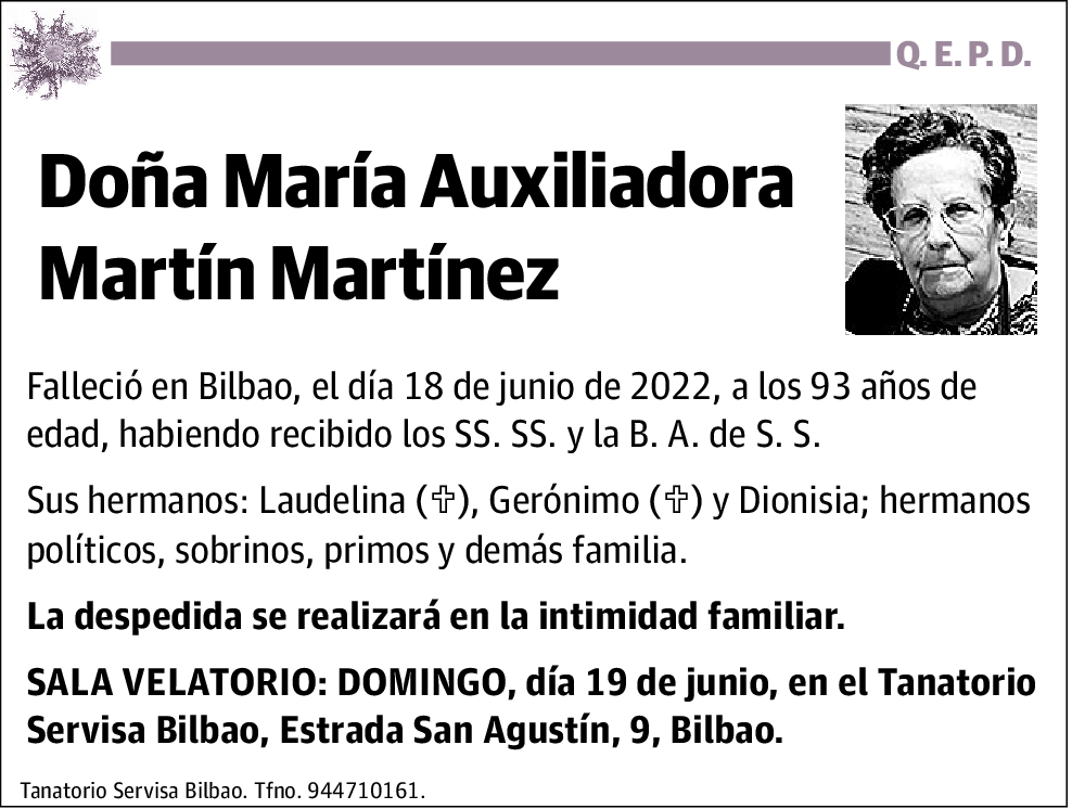 María Auxiliadora Martín Martínez