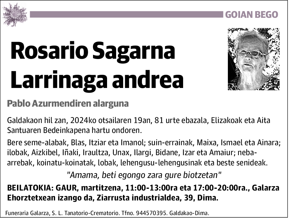 Rosario Sagarna Larrinaga